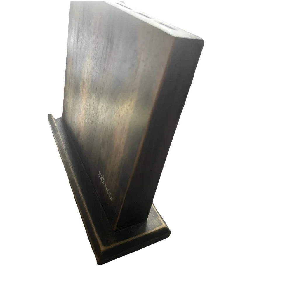 Skandia Iceland Cutlery Wooden Knife Holder With Antique Finish Block.